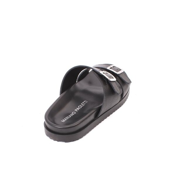 Mariano Paoletti 326a Black Leather Slides Men Comfort Sandals main image 6